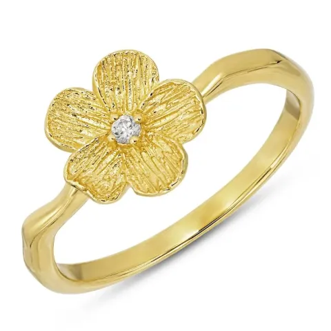 Kollektionsprøve blomster ring i forgyldt sølv