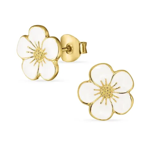 Kollektionsprøve smørblomst ørestikker i forgyldt sølv
