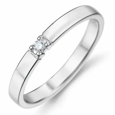 Kollektionsprøve alliancering i 14 karat hvidguld 1 x 0,03 ct