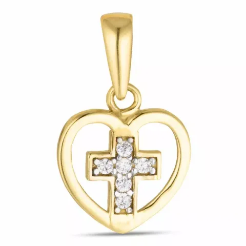 Kollektionsprøve kors vedhæng i 8 karat guld med rhodium
