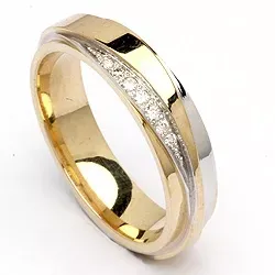 Kollektionsprøve diamant Vielsesring i 14 karat guld og hvidguld