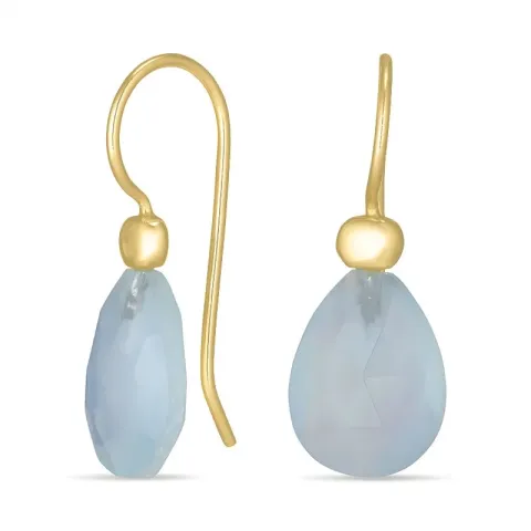 Kollektionsprøve akvamarin øreringe i forgyldt sølv