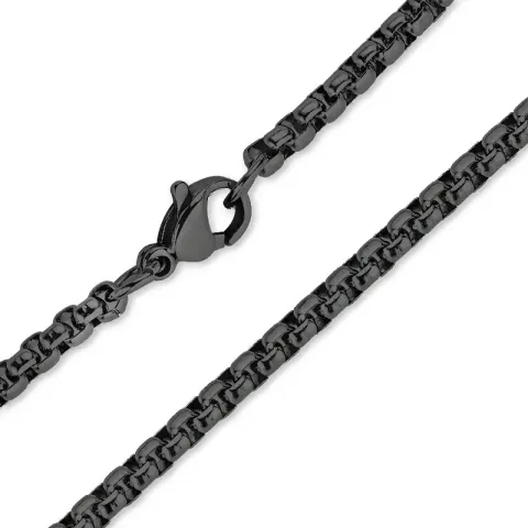 Kollektionsprøve halskæde i sort stål 45 cm x 3 mm  - OCEANA