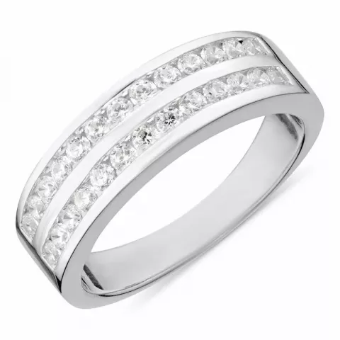 Kollektionsprøve hvid ring i rhodineret sølv