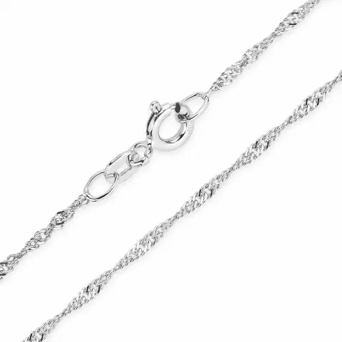 Kollektionsprøve BNH singaporehalskæde i 14 karat hvidguld 42 cm x 1,5 mm 