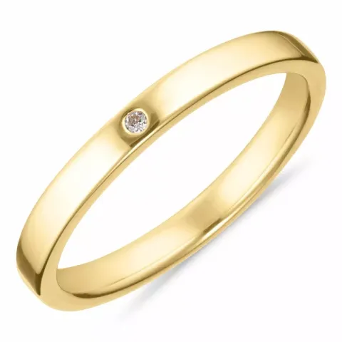 Kollektionsprøve hvid zirkon ring i forgyldt sølv