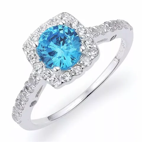 Kollektionsprøve blå zirkon ring i sølv