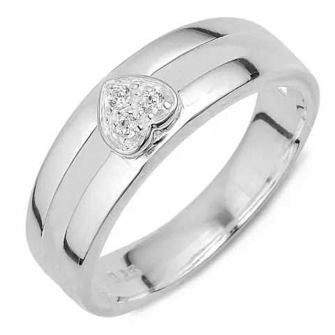 Kollektionsprøve hjerte zirkon ring i sølv