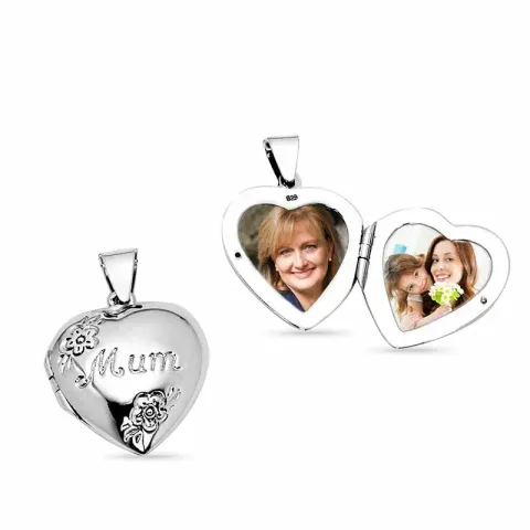 Kollektionsprøve hjerte medaljon i sølv