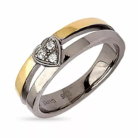 Kollektionsprøve Dark Harmony ring i sort rhodineret sølv med forgyldt sølv