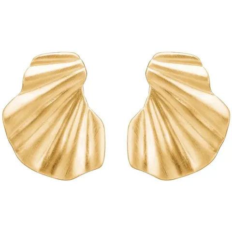 Kollektionsprøve Enamel Wave øreringe i forgyldt sølv