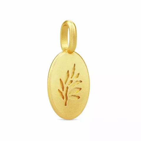 Julie Sandlau Classic pendant blad vedhæng i forgyldt sølv