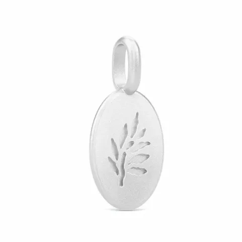 Julie Sandlau Classic pendant blad vedhæng i satinrhodineret sterlingsølv