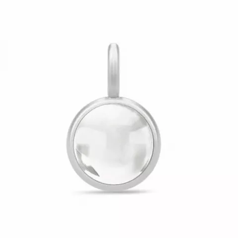 Julie Sandlau rundt hvid krystal vedhæng i satinrhodineret sterlingsølv hvid krystal