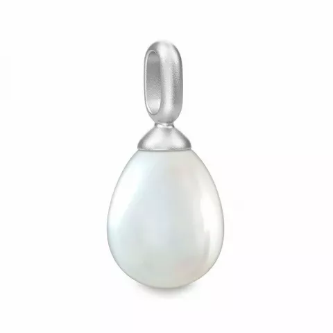 Julie Sandlau oval perle vedhæng i satinrhodineret sterlingsølv