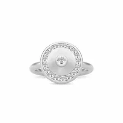 Julie Sandlau Glow ring i satinrhodineret sterlingsølv hvid zirkon