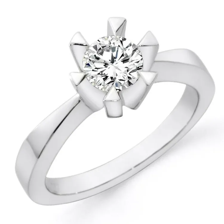 diamant ring i 14 karat hvidguld 0,50 ct
