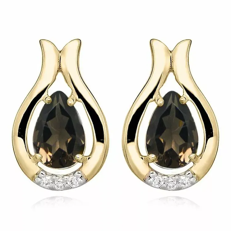 Dråbeformede guldørering i 9 karat guld med