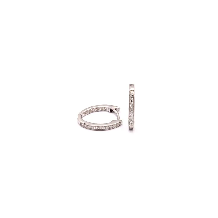 18 mm zirkon creoler i sølv