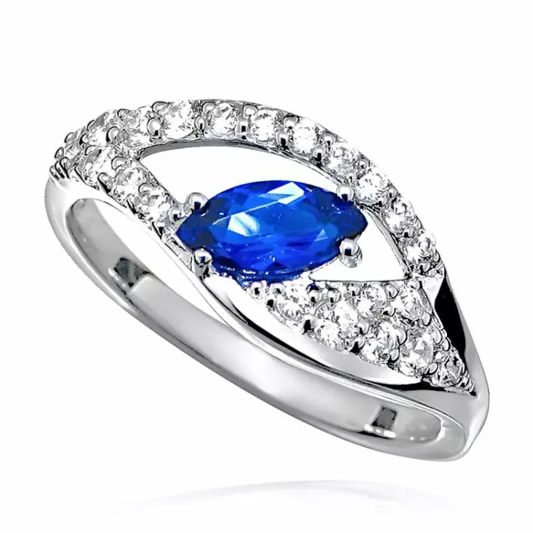 Elegant ring i rhodineret sølv