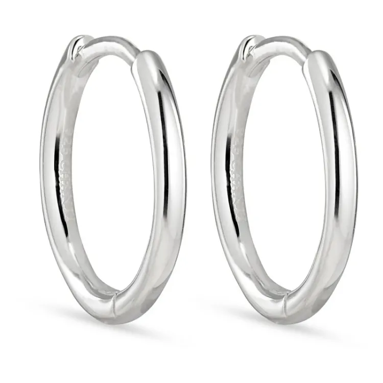 14 mm creoler i sølv - Lumé Essence