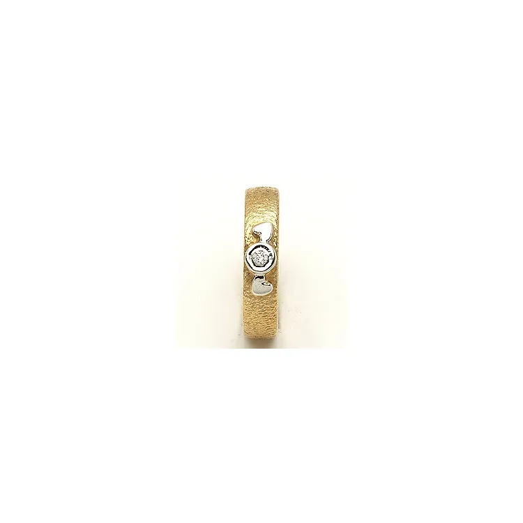 Vielsesring fra randers sølv i 14 karat guld.- og hvidguld 0,02 ct
