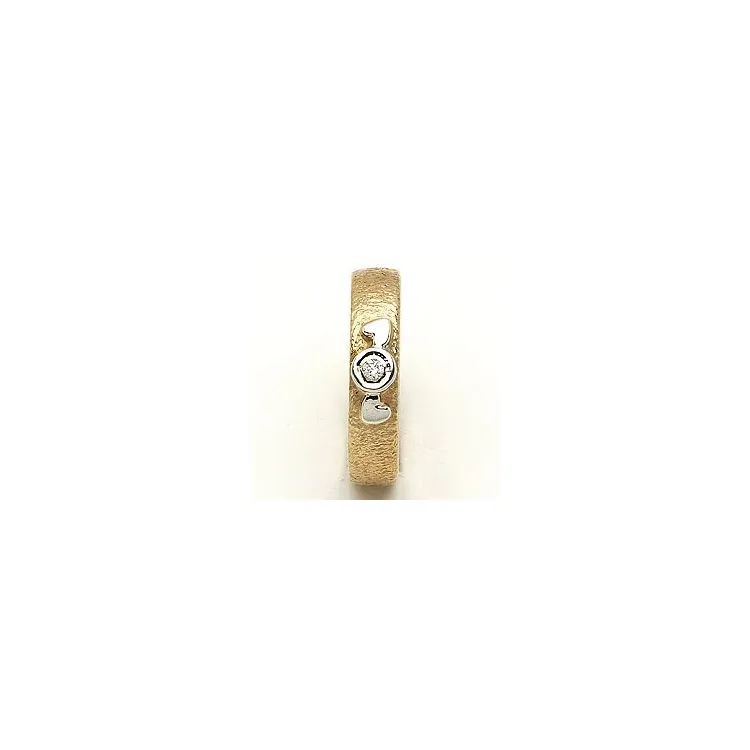 Vielsesring fra randers sølv i 8 karat guld.- og hvidguld 0,02 ct
