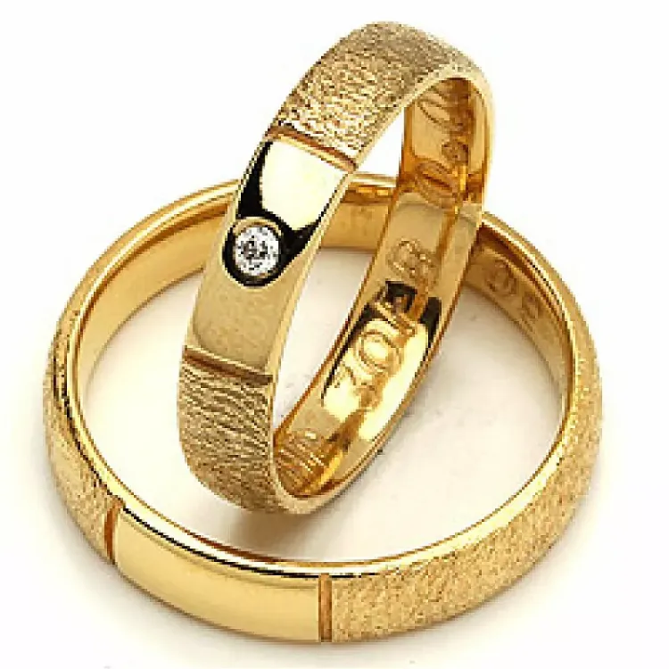 Vielsesringe i 14 karat guld 0,02 ct