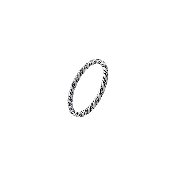 4 x 4 mm Randers Sølv armring i oxideret sterlingsølv