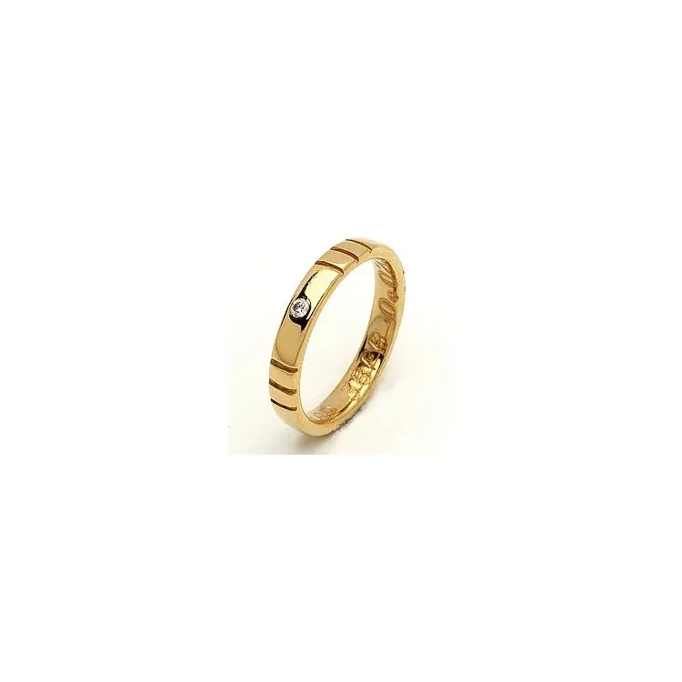Vielsesring fra randers sølv i 8 karat guld 0,02 ct