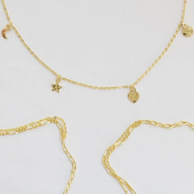 Nordahl Andersen halskæde i forgyldt sølv