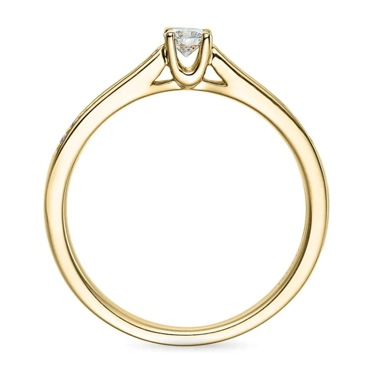 diamant ring i 14 karat guld 0,15 ct 0,11 ct