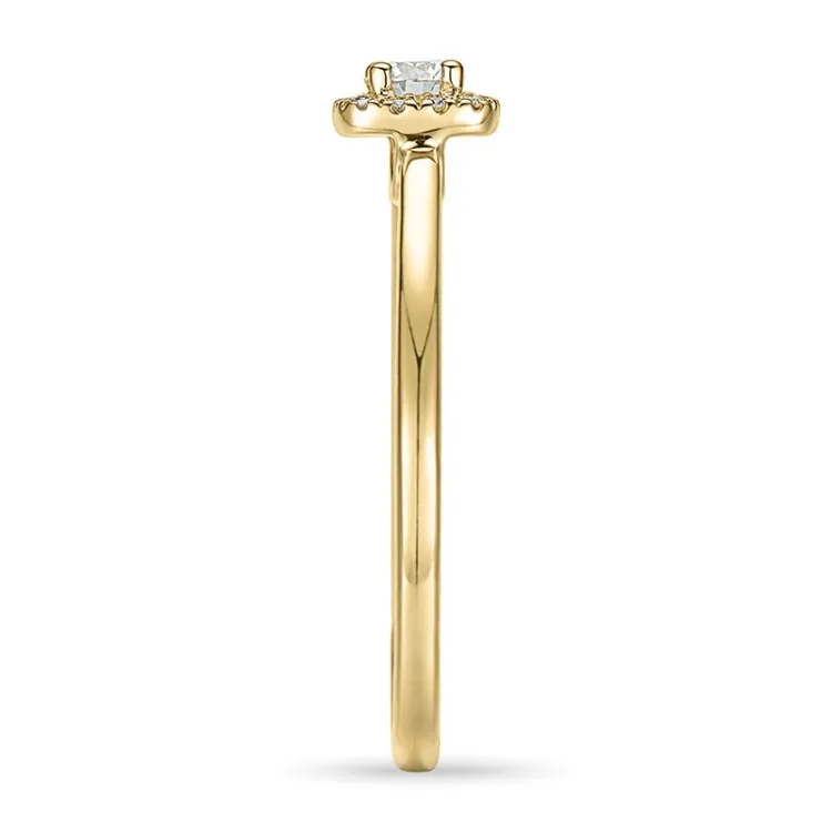 firkantet diamant ring i 14 karat guld 0,15 ct 0,06 ct