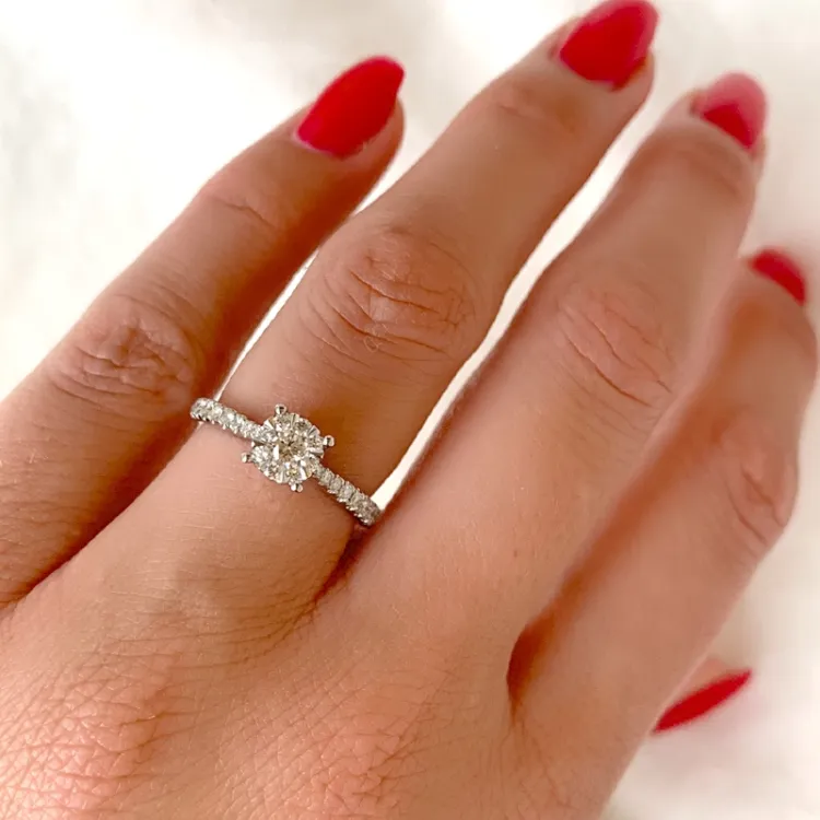 diamantring i 14 karat hvidguld 0,10 ct 0,36 ct