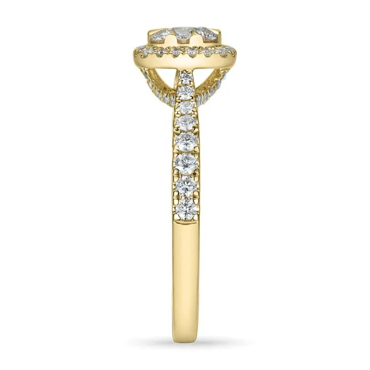 firkantet diamantring i 14 karat guld 0,10 ct 0,44 ct