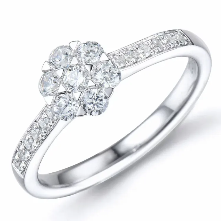 diamant ring i 14 karat hvidguld 0,51 ct