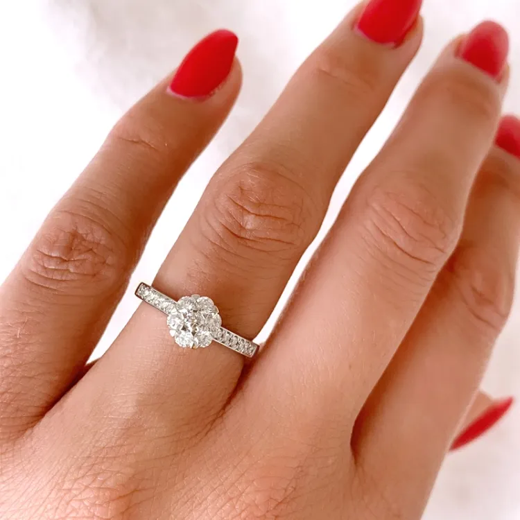 diamant ring i 14 karat hvidguld 0,51 ct
