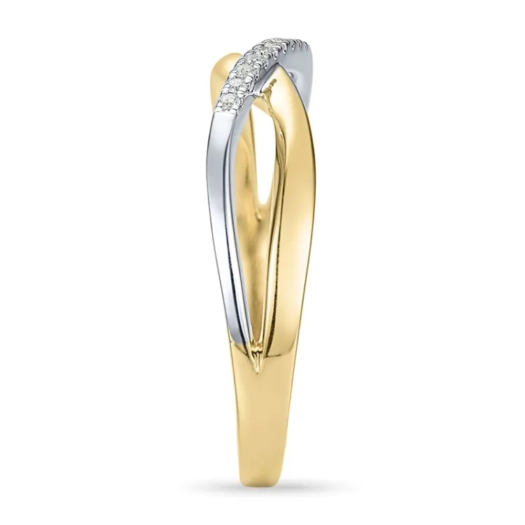 diamant ring i 14 karat guld.- og hvidguld 0,04 ct