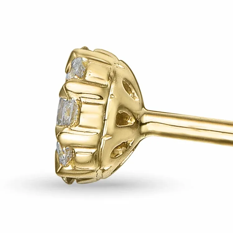 runde diamant ørestikker i 14 karat guld med diamant og diamant 