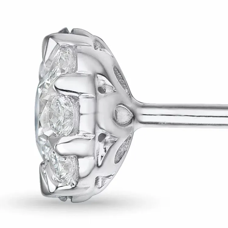 runde diamant ørestikker i 14 karat hvidguld med diamant og diamant