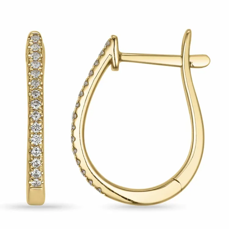 creoler i 14 karat guld med diamant