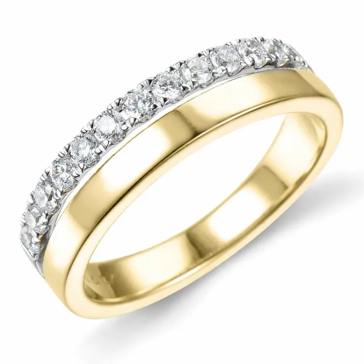 diamant ring i 14 karat guld.- og hvidguld 0,38 ct