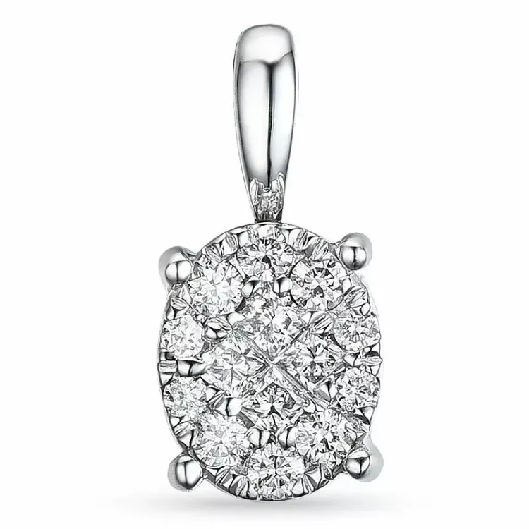 Diamant vedhæng i 14 karat hvidguld 0,15 ct 0,08 ct