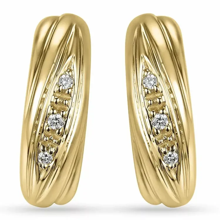 Diamant øreringe i 14 karat guld med diamanter