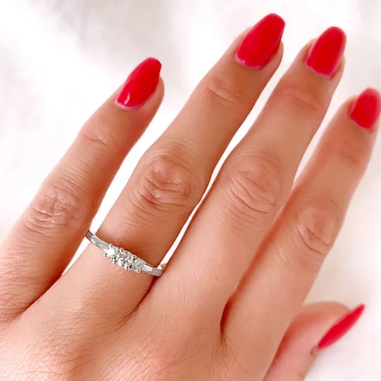 Diamantring i 14 karat hvidguld 0,20 ct 0,13 ct