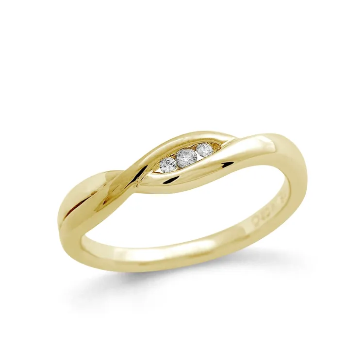 Diamantring i 9 karat guld 0,04 ct