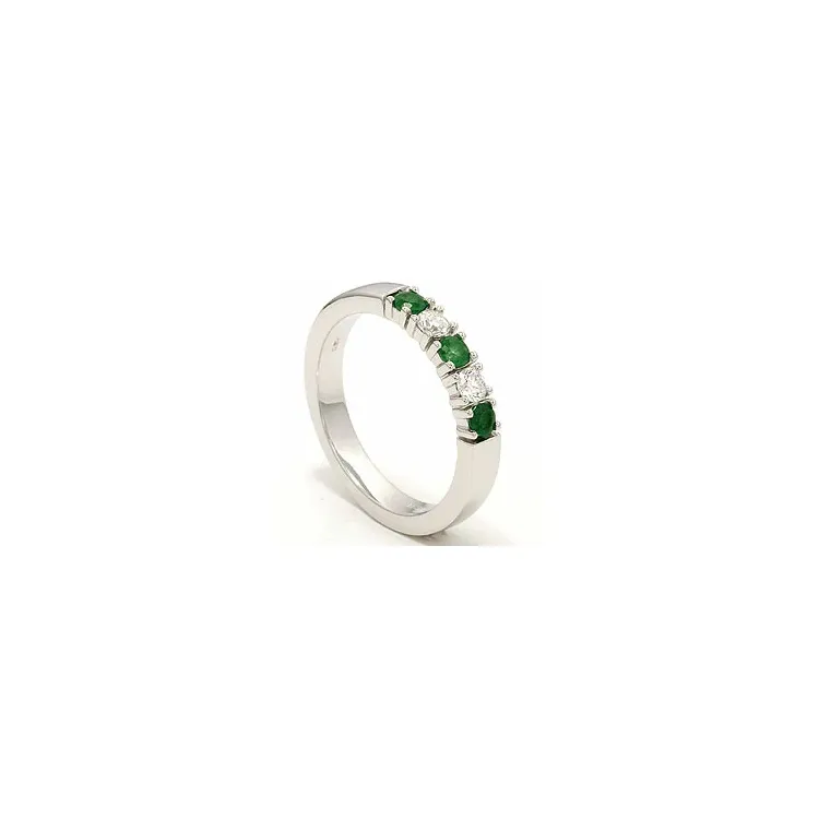 kraftig smaragd alliancering i 14 karat hvidguld 2 x 0,10 ct 0,36 ct