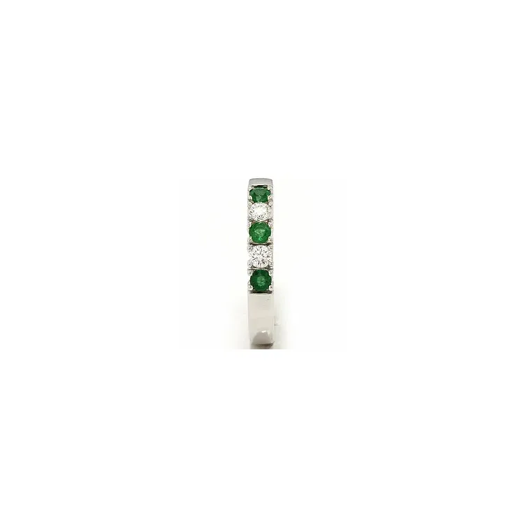 kraftig smaragd alliancering i 14 karat hvidguld 2 x 0,10 ct 0,36 ct