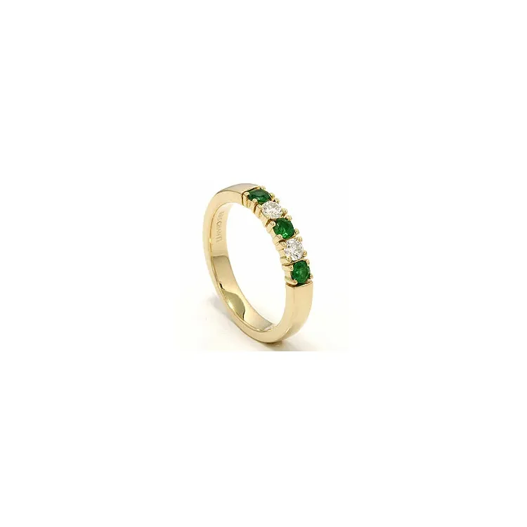 kraftig smaragd alliancering i 14 karat guld 2 x 0,10 ct 