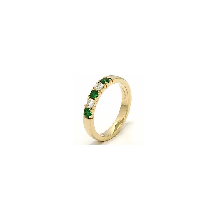 kraftig smaragd alliancering i 14 karat guld 2 x 0,10 ct 